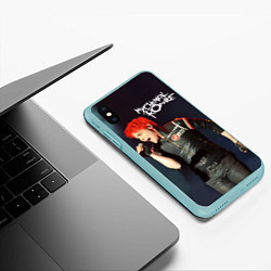 Чехол iPhone XS Max матовый Gerard Way, цвет: 3D-мятный — фото 2