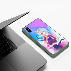 Чехол iPhone XS Max матовый No Game No Life, цвет: 3D-темно-зеленый — фото 2