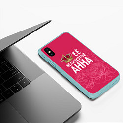 Чехол iPhone XS Max матовый Её величество Анна, цвет: 3D-мятный — фото 2