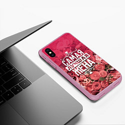 Чехол iPhone XS Max матовый Лучшая жена, цвет: 3D-розовый — фото 2