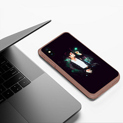 Чехол iPhone XS Max матовый Michael Jackson, цвет: 3D-коричневый — фото 2