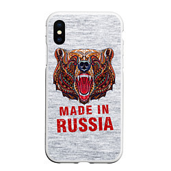 Чехол iPhone XS Max матовый Bear: Made in Russia