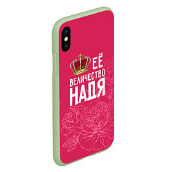 Чехол iPhone XS Max матовый Её величество Надя, цвет: 3D-салатовый — фото 2
