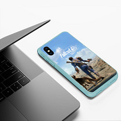 Чехол iPhone XS Max матовый Fallout 4: Welcome Home, цвет: 3D-мятный — фото 2