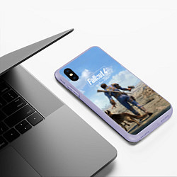 Чехол iPhone XS Max матовый Fallout 4: Welcome Home, цвет: 3D-светло-сиреневый — фото 2