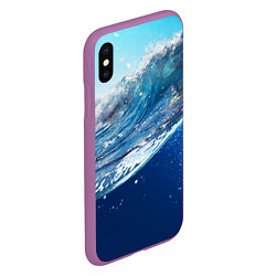 Чехол iPhone XS Max матовый Стихия воды, цвет: 3D-фиолетовый — фото 2
