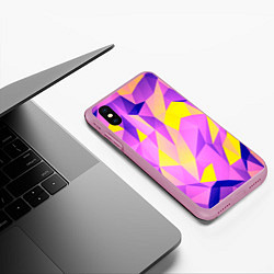 Чехол iPhone XS Max матовый Texture, цвет: 3D-розовый — фото 2