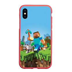 Чехол iPhone XS Max матовый Minecraft Summer, цвет: 3D-красный