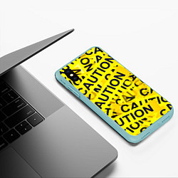 Чехол iPhone XS Max матовый Caution, цвет: 3D-мятный — фото 2