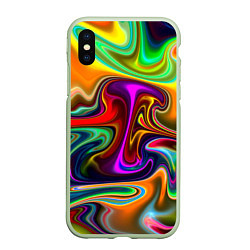 Чехол iPhone XS Max матовый Неоновые разводы