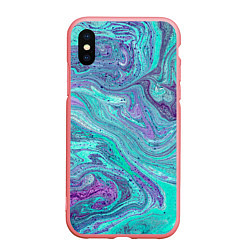 Чехол iPhone XS Max матовый Смесь красок