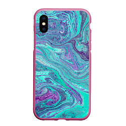 Чехол iPhone XS Max матовый Смесь красок