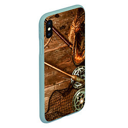 Чехол iPhone XS Max матовый Рыбацкий стол, цвет: 3D-мятный — фото 2