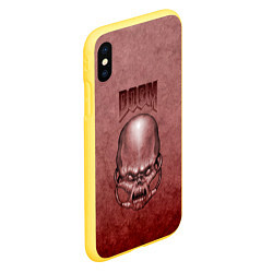 Чехол iPhone XS Max матовый DOOM Skull, цвет: 3D-желтый — фото 2