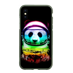 Чехол iPhone XS Max матовый Панда космонавт