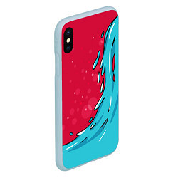 Чехол iPhone XS Max матовый Water Elemental, цвет: 3D-голубой — фото 2