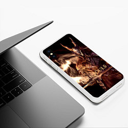 Чехол iPhone XS Max матовый Dark Souls, цвет: 3D-белый — фото 2