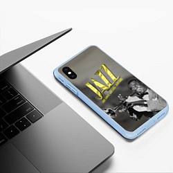 Чехол iPhone XS Max матовый Луи Армстронг, цвет: 3D-голубой — фото 2