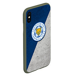 Чехол iPhone XS Max матовый Leicester City FC, цвет: 3D-темно-зеленый — фото 2