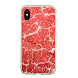 Чехол iPhone XS Max матовый Кусок мяса, цвет: 3D-салатовый