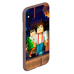 Чехол iPhone XS Max матовый Minecraft Men's, цвет: 3D-коричневый — фото 2