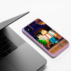 Чехол iPhone XS Max матовый Minecraft Men's, цвет: 3D-сиреневый — фото 2