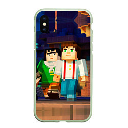 Чехол iPhone XS Max матовый Minecraft Men's, цвет: 3D-салатовый