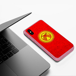 Чехол iPhone XS Max матовый Киргизия, цвет: 3D-малиновый — фото 2