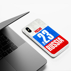 Чехол iPhone XS Max матовый Russia: from 23, цвет: 3D-белый — фото 2