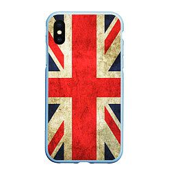 Чехол iPhone XS Max матовый Великобритания, цвет: 3D-голубой