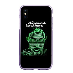 Чехол iPhone XS Max матовый Chemical Brothers: Acid lines, цвет: 3D-светло-сиреневый