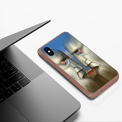 Чехол iPhone XS Max матовый Pink Floyd The division bell, цвет: 3D-коричневый — фото 2