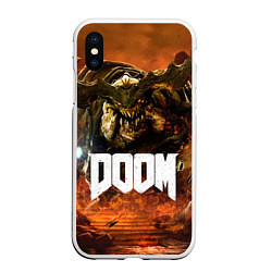 Чехол iPhone XS Max матовый DOOM 4: Hell Cyberdemon, цвет: 3D-белый