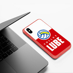 Чехол iPhone XS Max матовый Волейбол 62, цвет: 3D-красный — фото 2