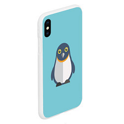 Чехол iPhone XS Max матовый Пингвин, цвет: 3D-белый — фото 2