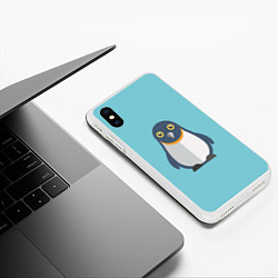 Чехол iPhone XS Max матовый Пингвин, цвет: 3D-белый — фото 2