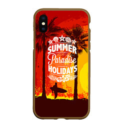 Чехол iPhone XS Max матовый Summer Surf 2, цвет: 3D-коричневый