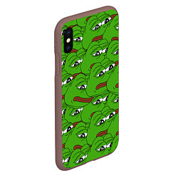 Чехол iPhone XS Max матовый Sad frogs, цвет: 3D-коричневый — фото 2