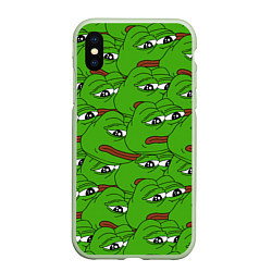 Чехол iPhone XS Max матовый Sad frogs