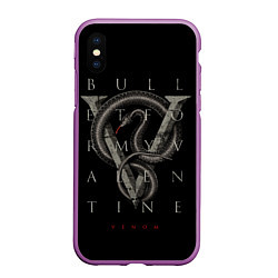 Чехол iPhone XS Max матовый BFMV: Venom, цвет: 3D-фиолетовый