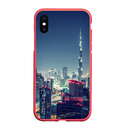 Чехол iPhone XS Max матовый Дубай, цвет: 3D-красный
