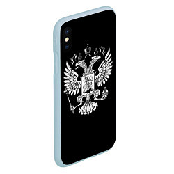Чехол iPhone XS Max матовый Двуглавый орел, цвет: 3D-голубой — фото 2