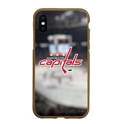 Чехол iPhone XS Max матовый Washington Capitals, цвет: 3D-коричневый