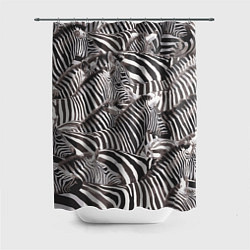Шторка для душа Стая зебр, цвет: 3D-принт