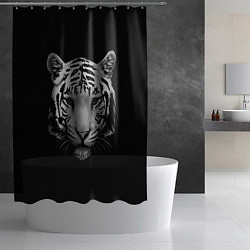 Шторка для душа Серый тигр, цвет: 3D-принт — фото 2