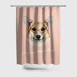 Шторка для душа Pembroke welsh Corgi, цвет: 3D-принт