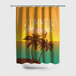 Шторка для душа Летний пляж, цвет: 3D-принт