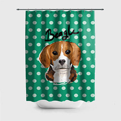 Шторка для душа Beagle Face, цвет: 3D-принт