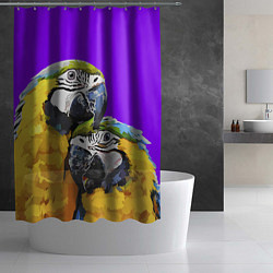 Шторка для душа Попугайчики, цвет: 3D-принт — фото 2