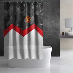 Шторка для душа Man United FC: Grey Polygons, цвет: 3D-принт — фото 2